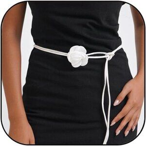 🌿 Women’s Leather Rope Tie Belt – Thin Adjustable Boho Waist Belt for Dresses